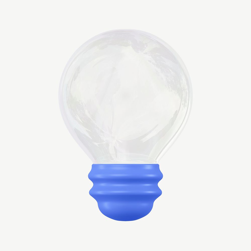 3D light bulb, collage element psd