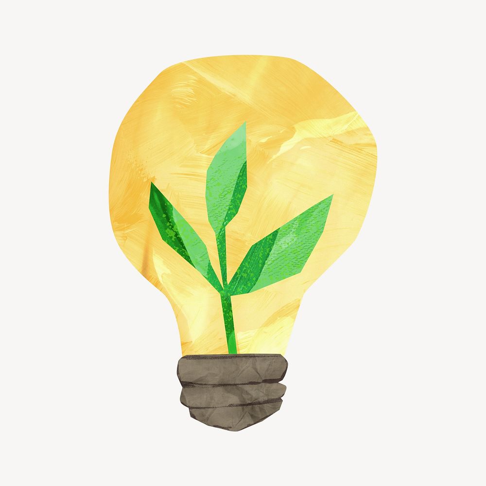 Light bulb plant, environment paper craft