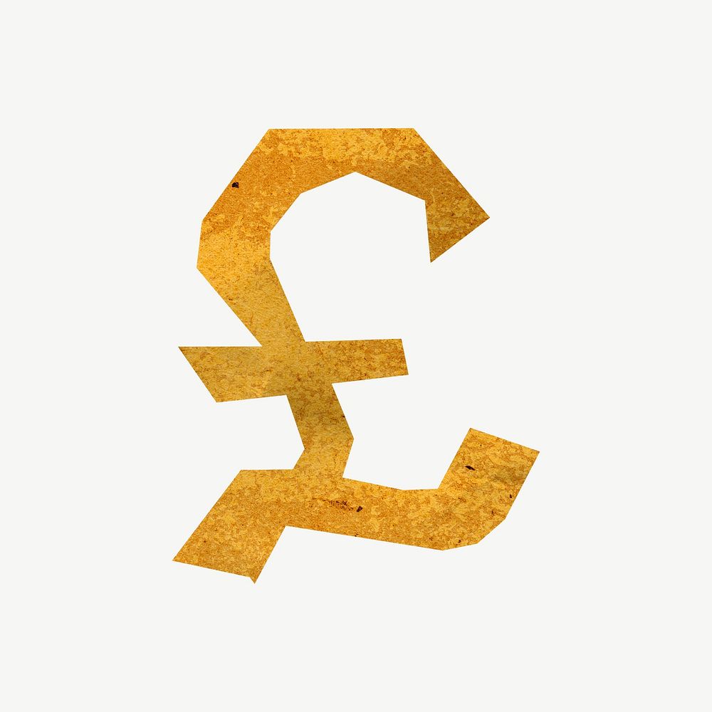 Pound symbol, British money currency psd