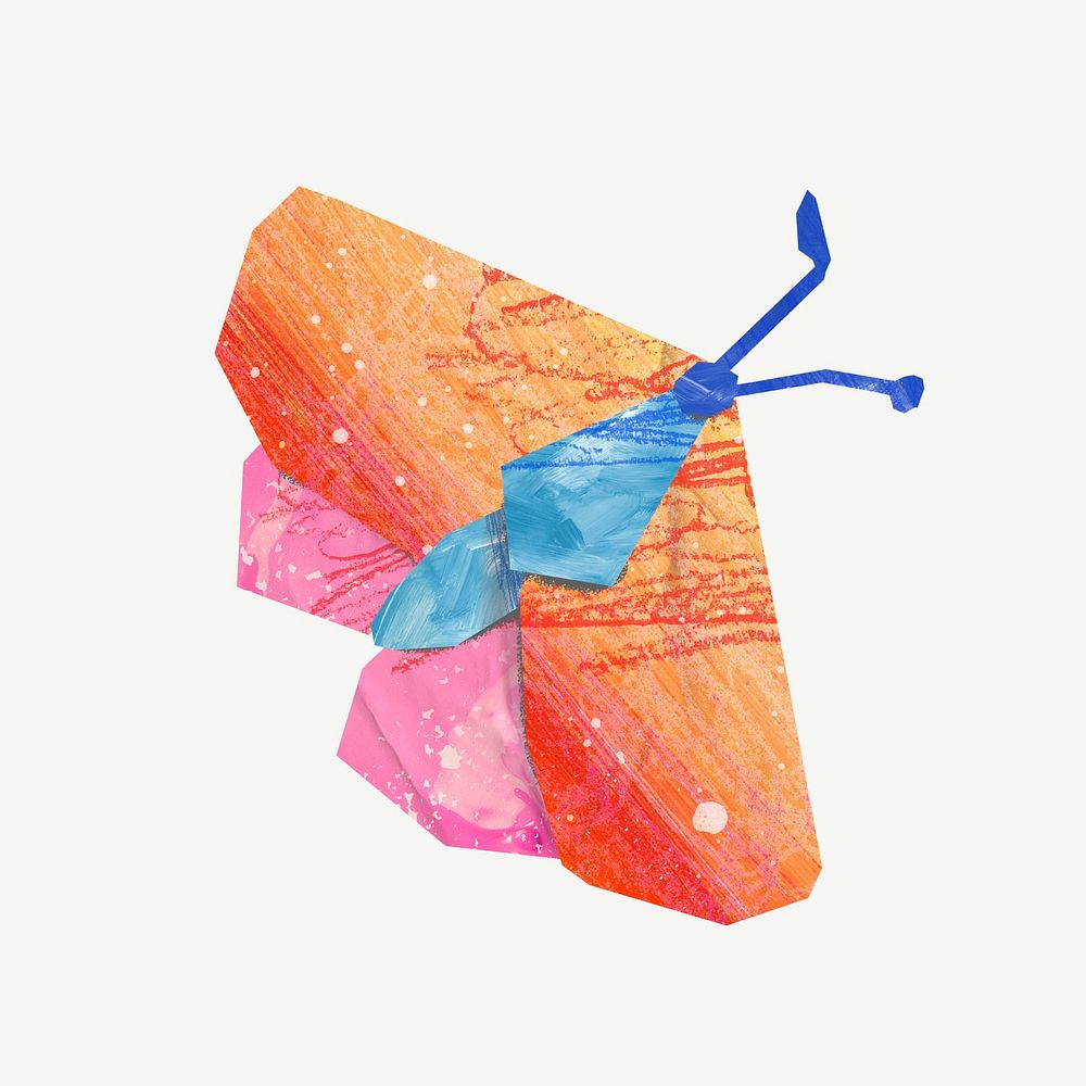 Colorful butterfly, animal paper craft psd