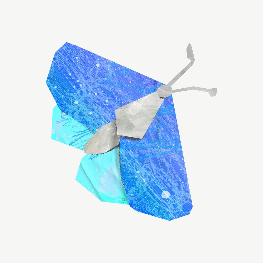 Blue  butterfly, animal paper craft psd