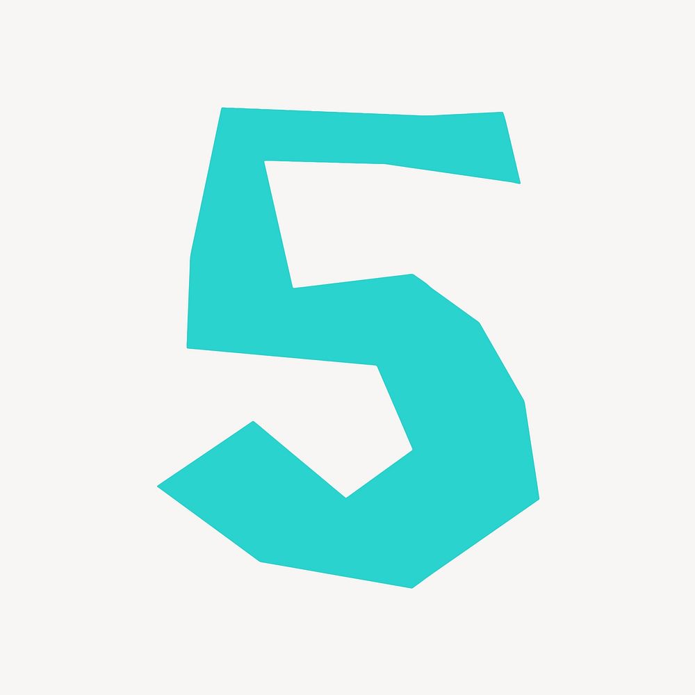 5 number five, paper craft | Premium Vector - rawpixel