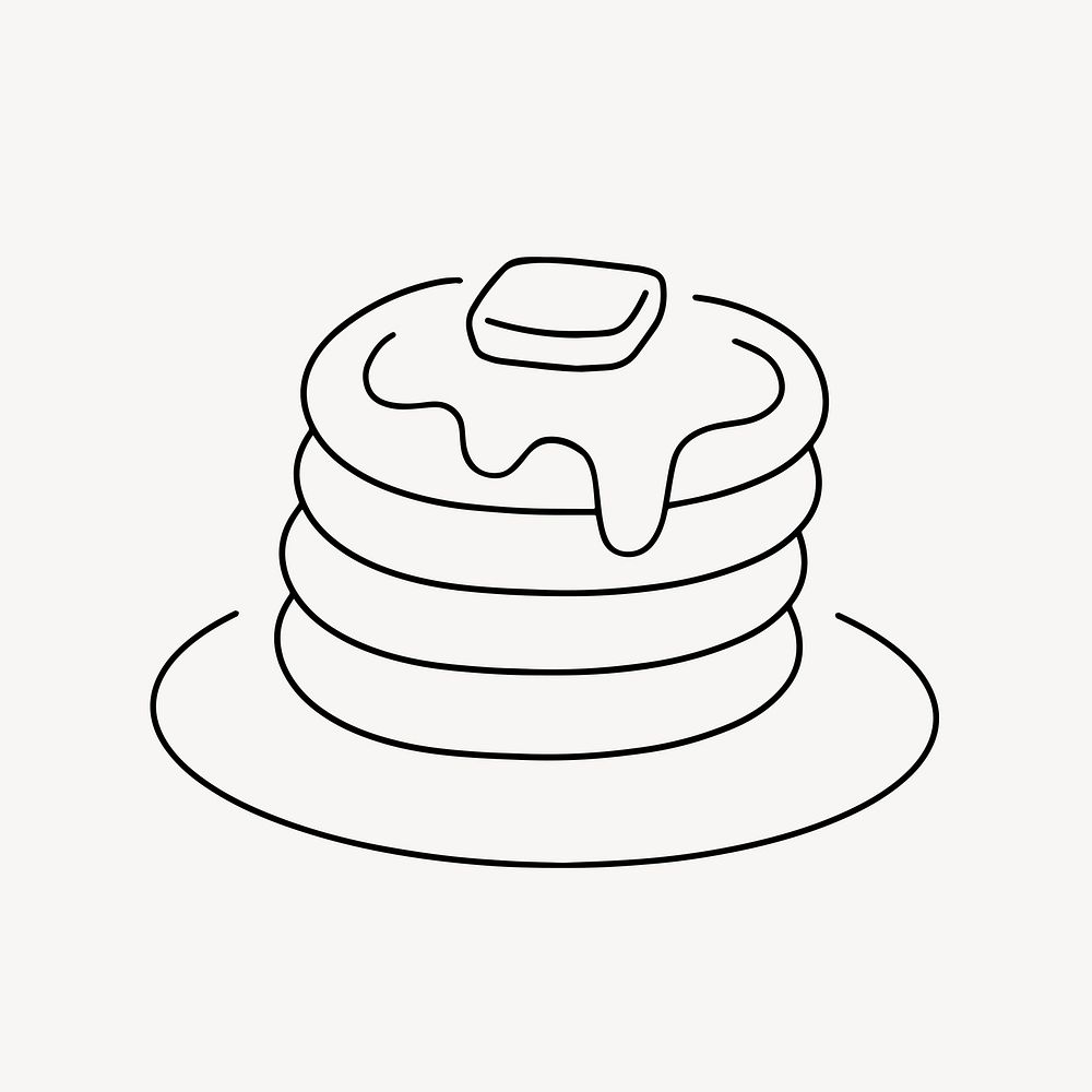 Pancake breakfast, minimal line art illustration vector