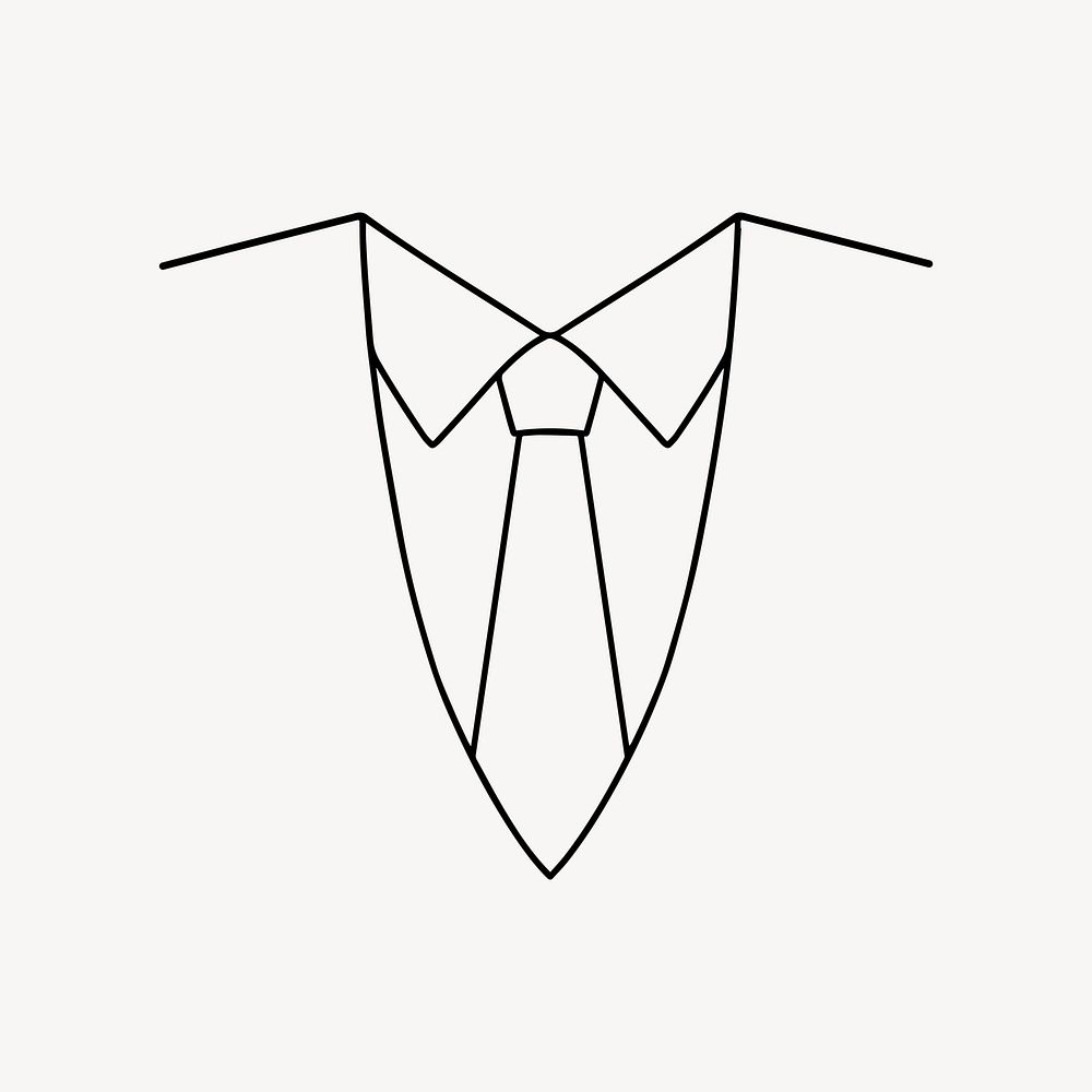 Businessmen's suit & tie, minimal line art illustration vector