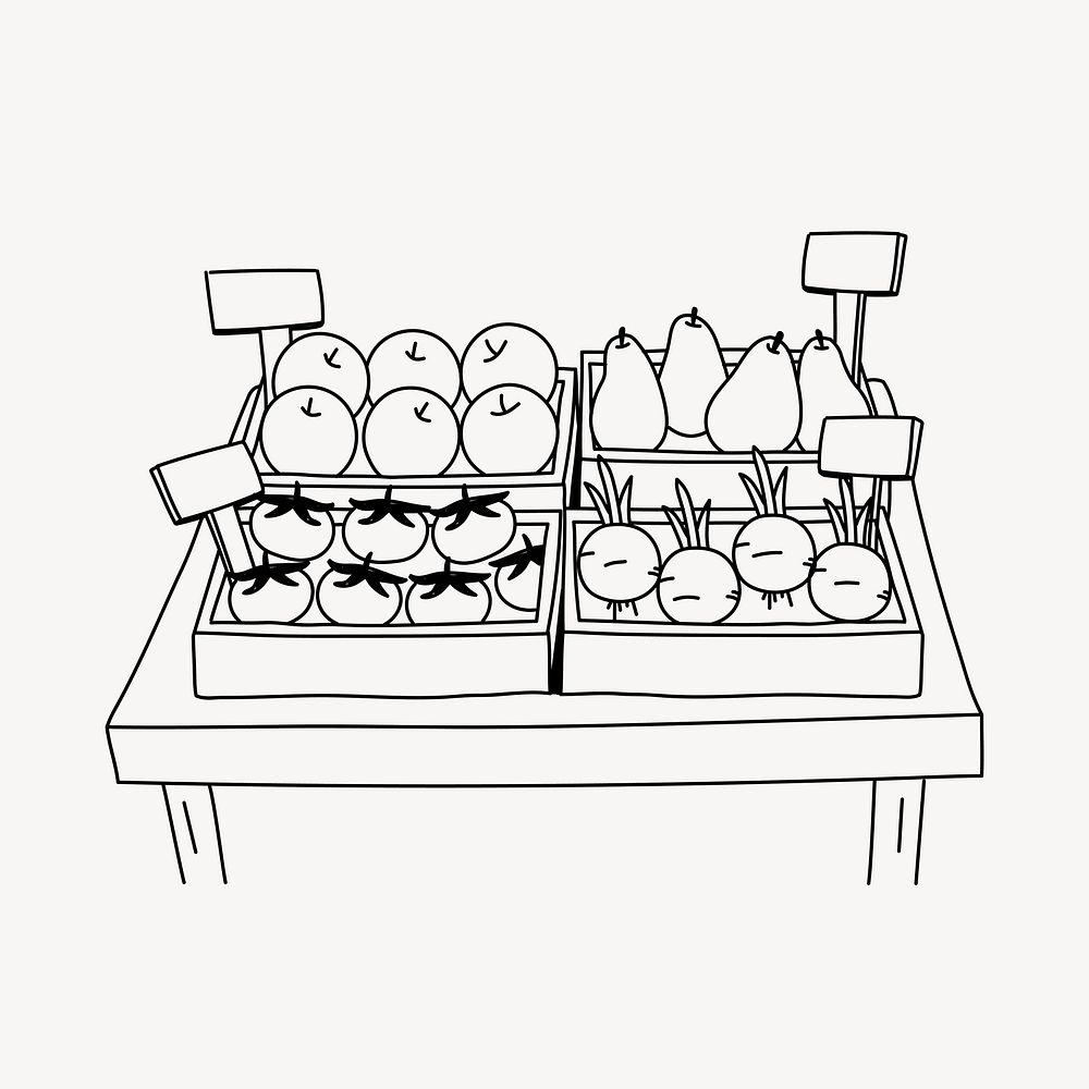 Grocery store hand drawn illustration vector
