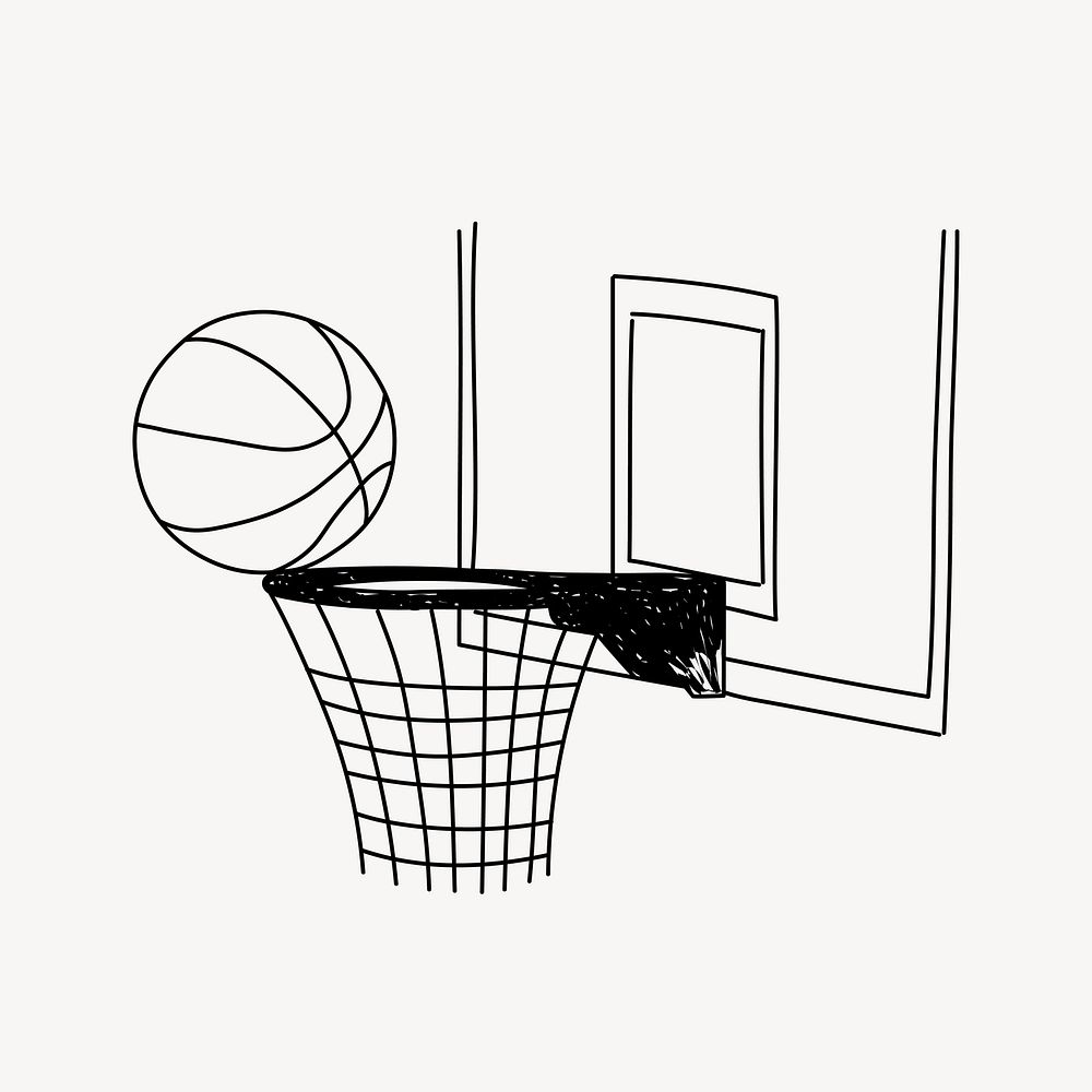 Basketball hoop hand drawn illustration vector