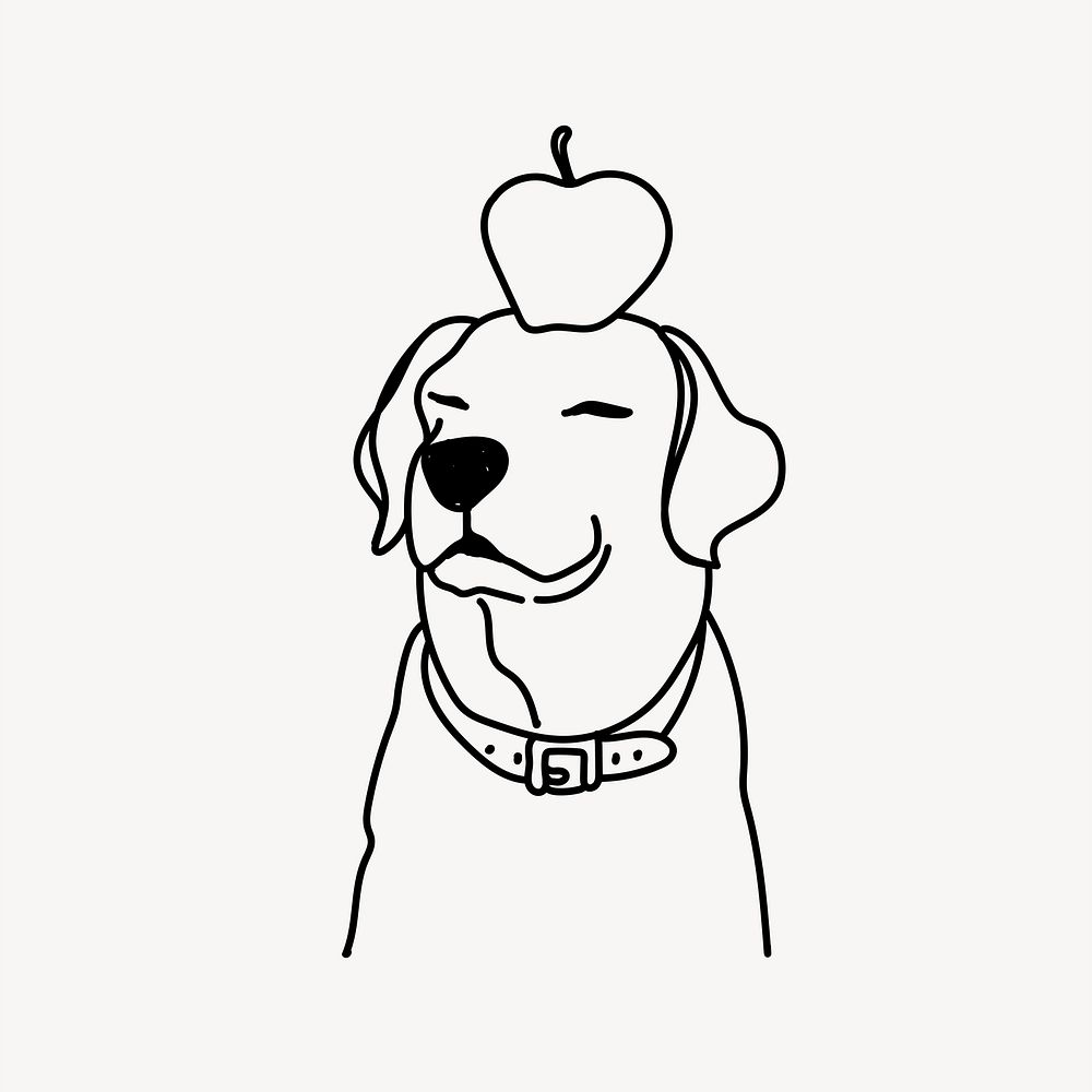Cute dog pet hand drawn illustration vector