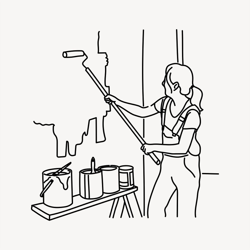 Home renovation hand drawn illustration vector