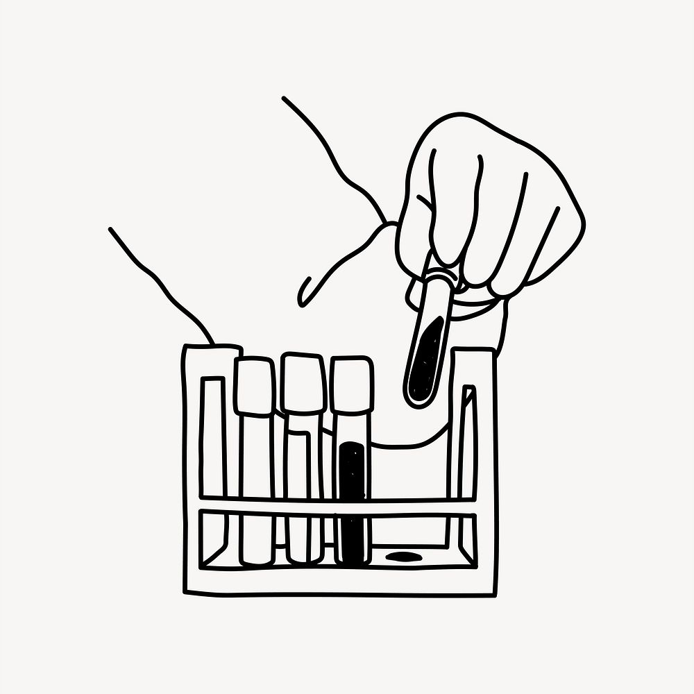 Science experiment hand drawn illustration vector