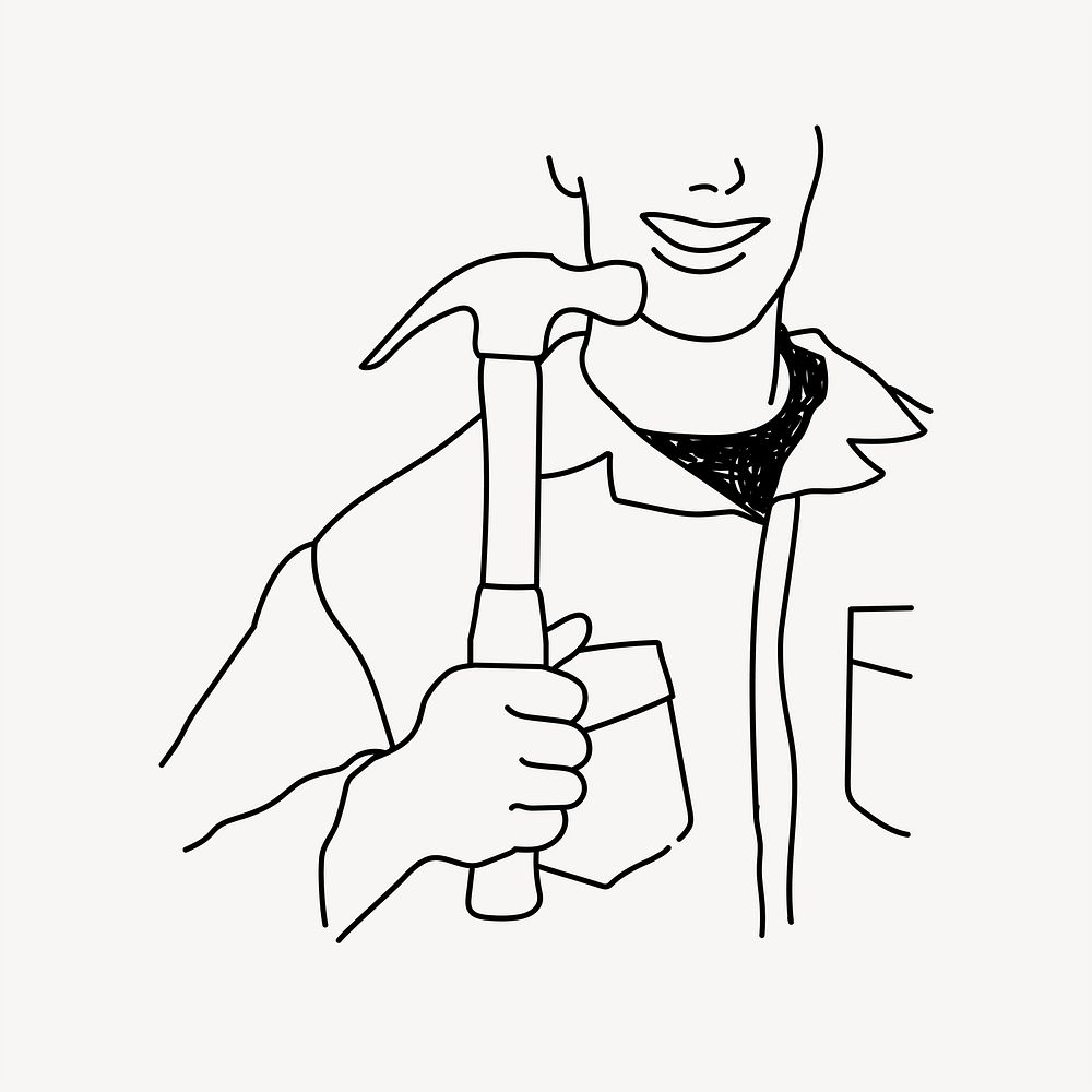 Handyman service hand drawn illustration vector