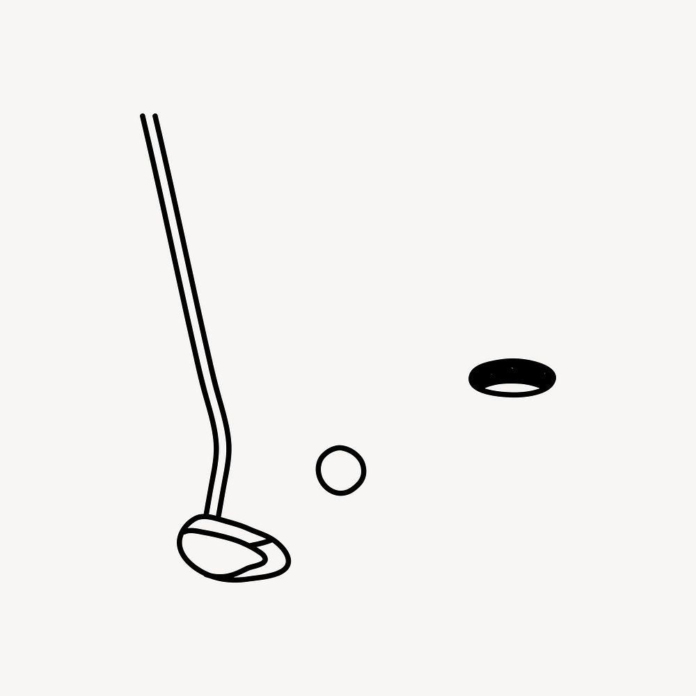 Playing golf hand drawn illustration vector