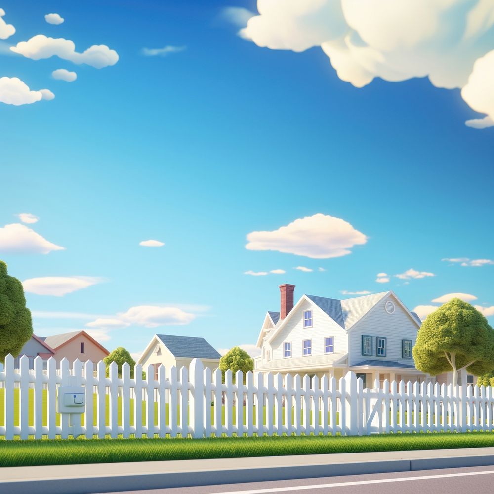 Fence outdoors suburb house. AI generated Image by rawpixel.