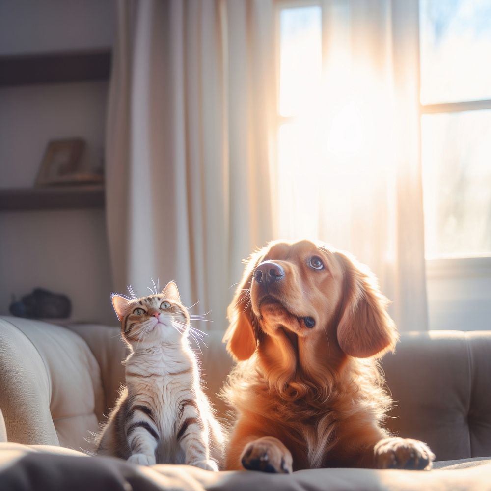 Cute cat and dog. AI generated Image by rawpixel.