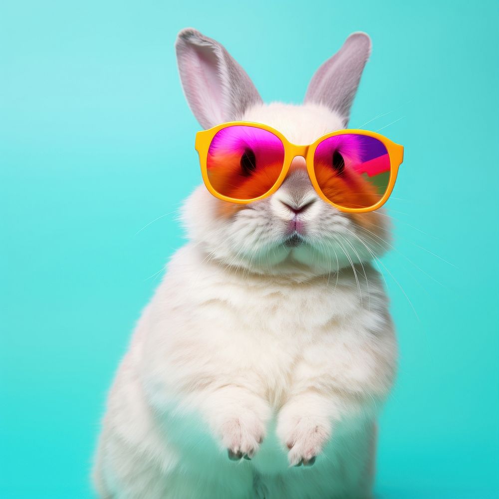 Sunglasses mammal animal bunny. AI generated Image by rawpixel.