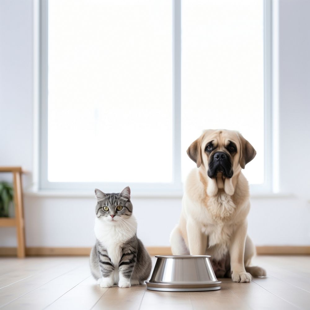 Cute cat and dog. AI generated Image by rawpixel.