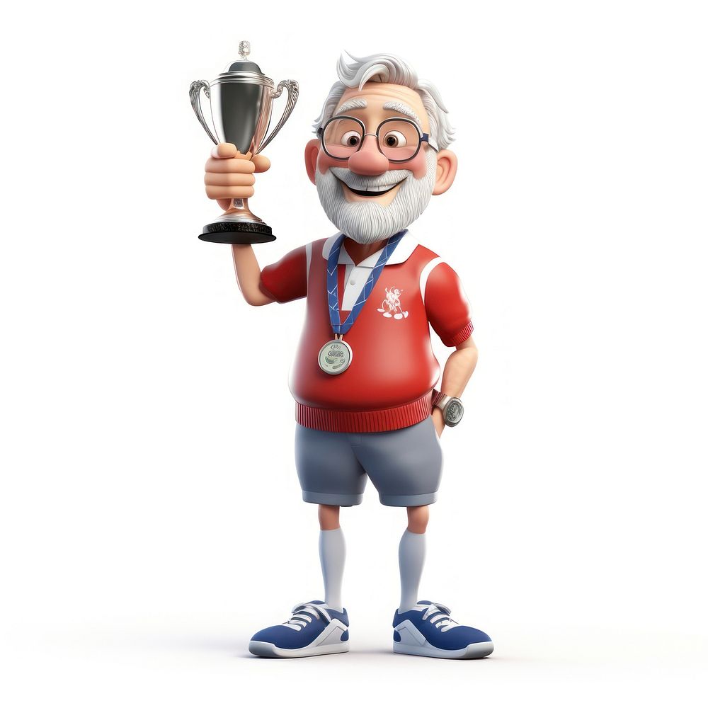 Holding cartoon sports trophy. AI generated Image by rawpixel.