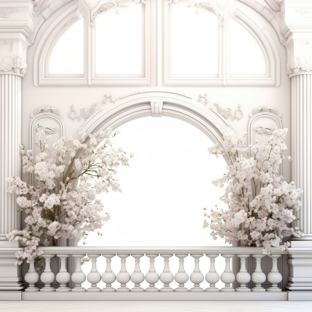 Flower architecture plant white. AI | Premium Photo Illustration - rawpixel