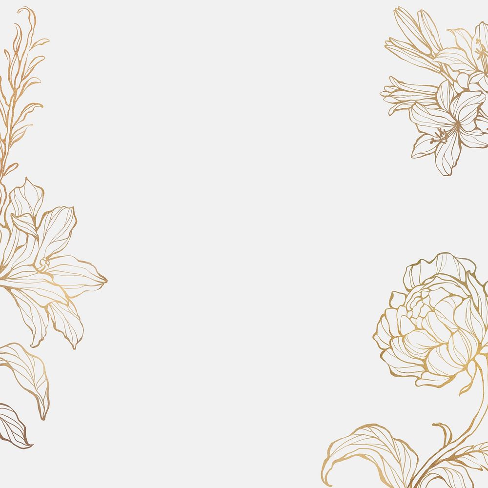 Gold flower illustration background design