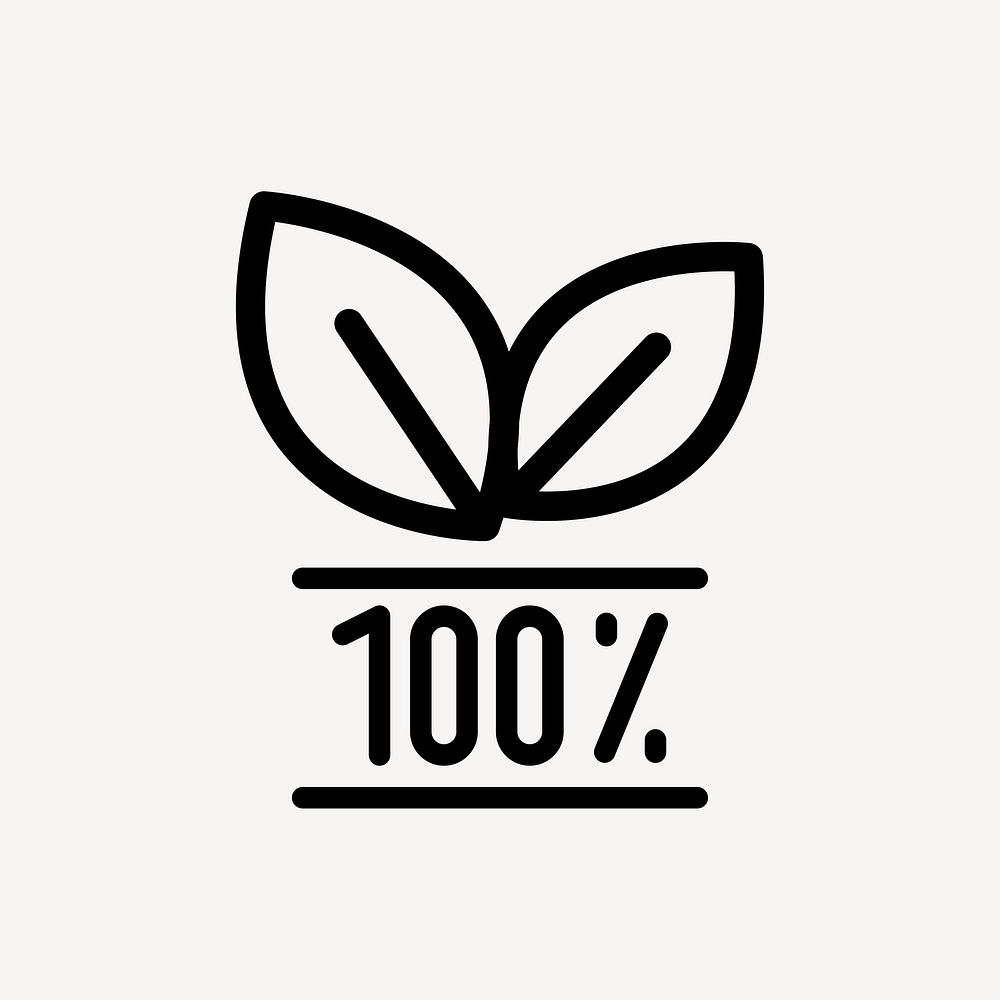 100% organic flat icon design