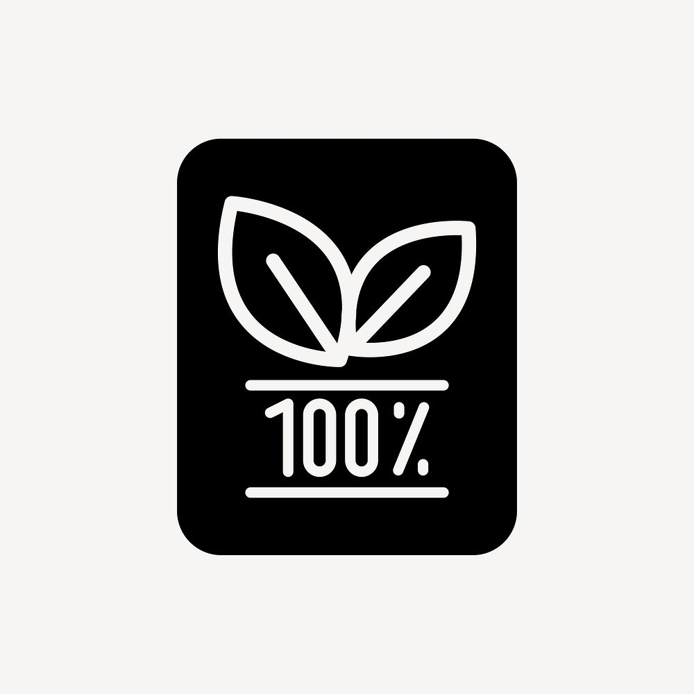 100% organic flat icon vector