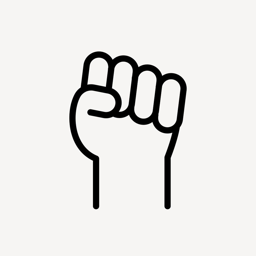 Raised fist flat icon design