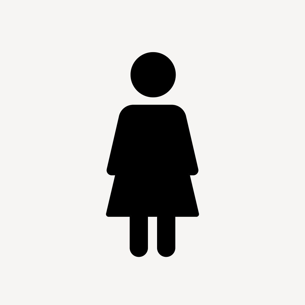 Female silhouette flat icon vector