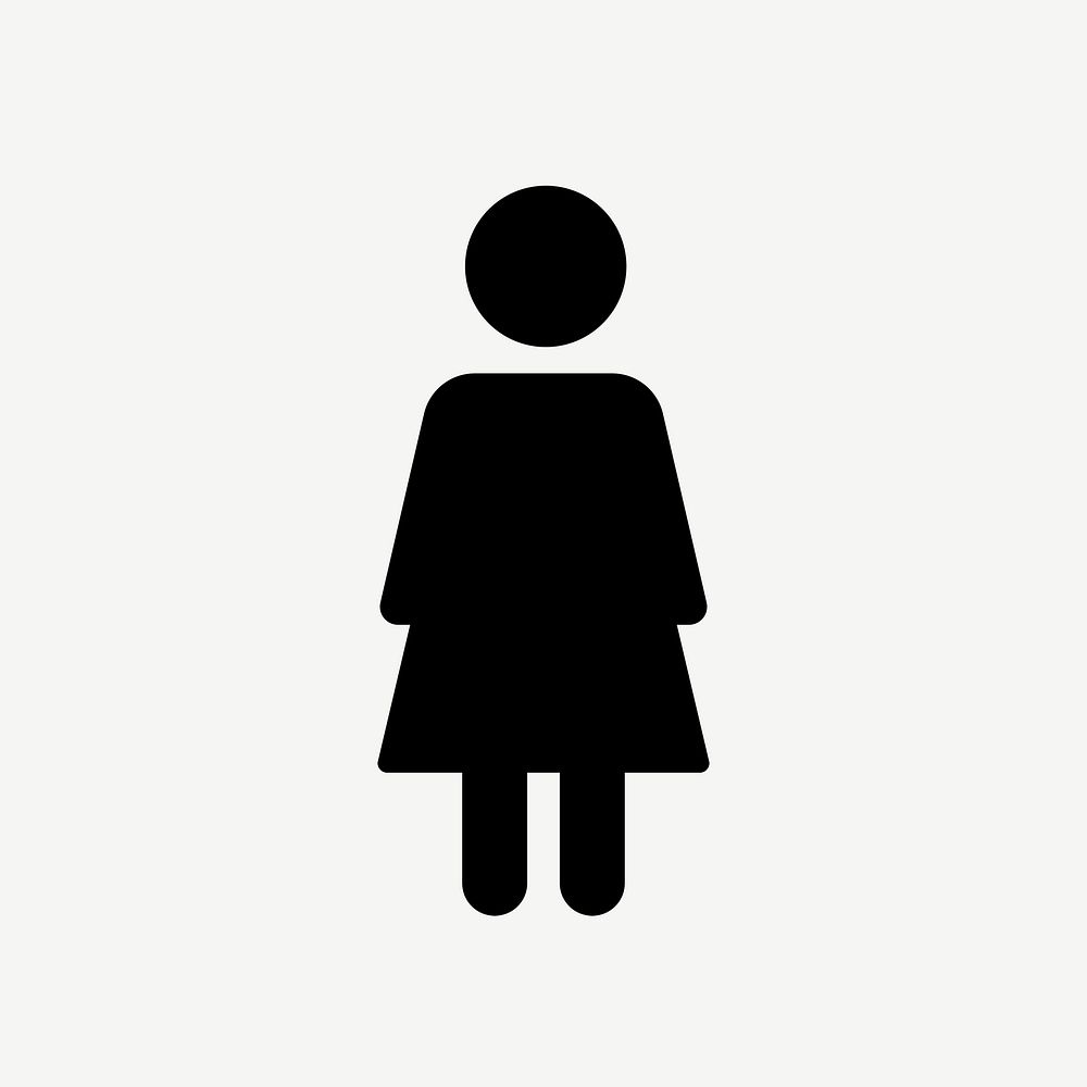 Female silhouette flat icon psd