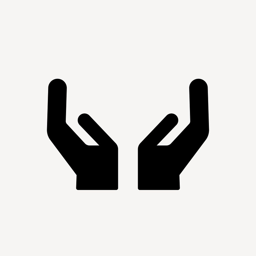 Raised cupped hands flat icon design