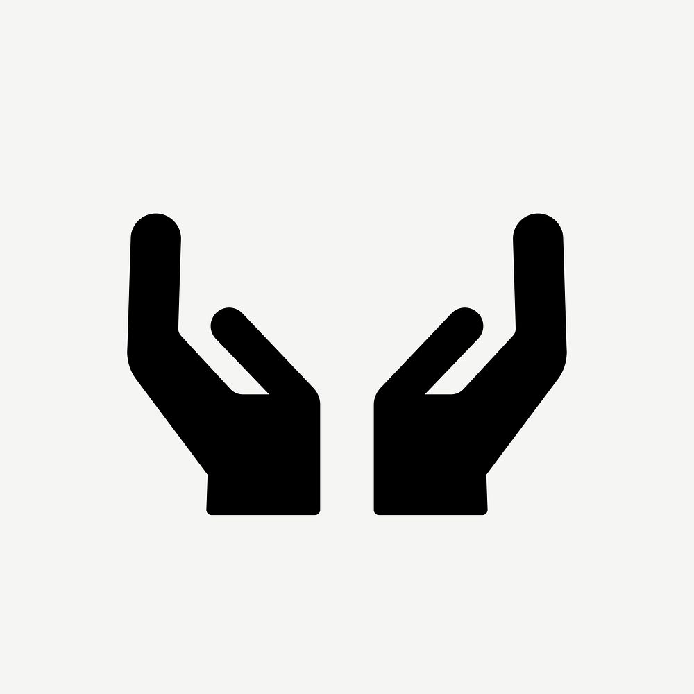 Raised cupped hands flat icon psd
