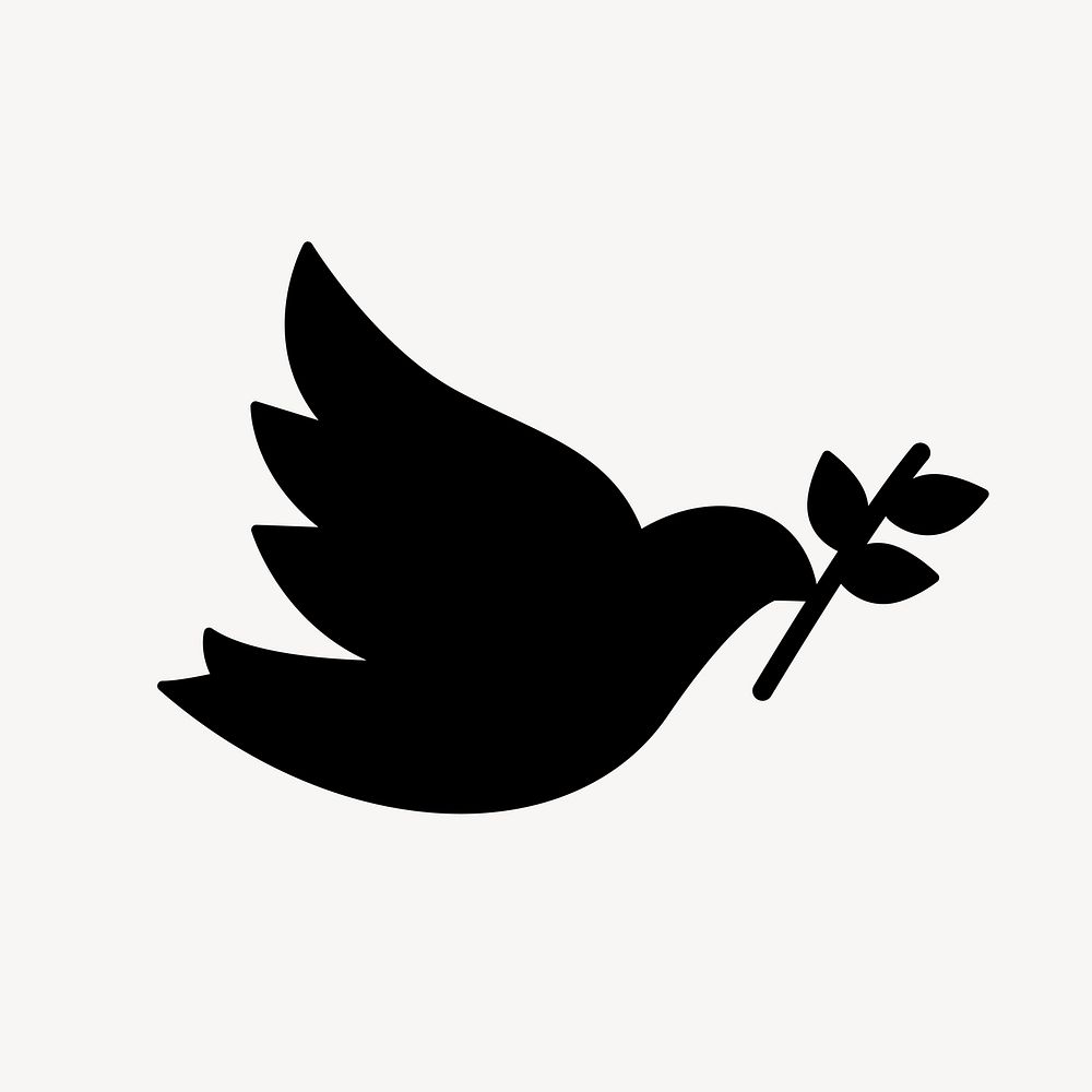 Dove and olive branch flat icon vector