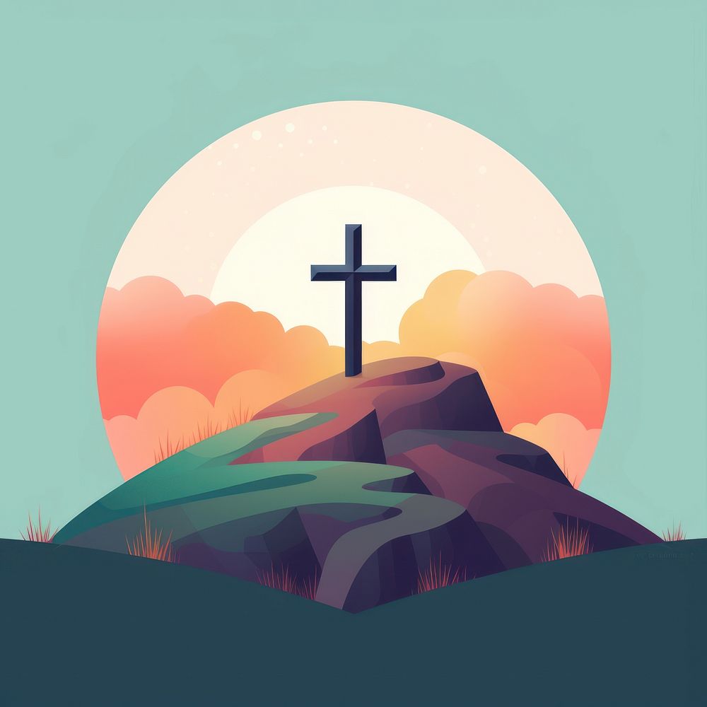 Cross outdoors symbol hill. AI generated Image by rawpixel.