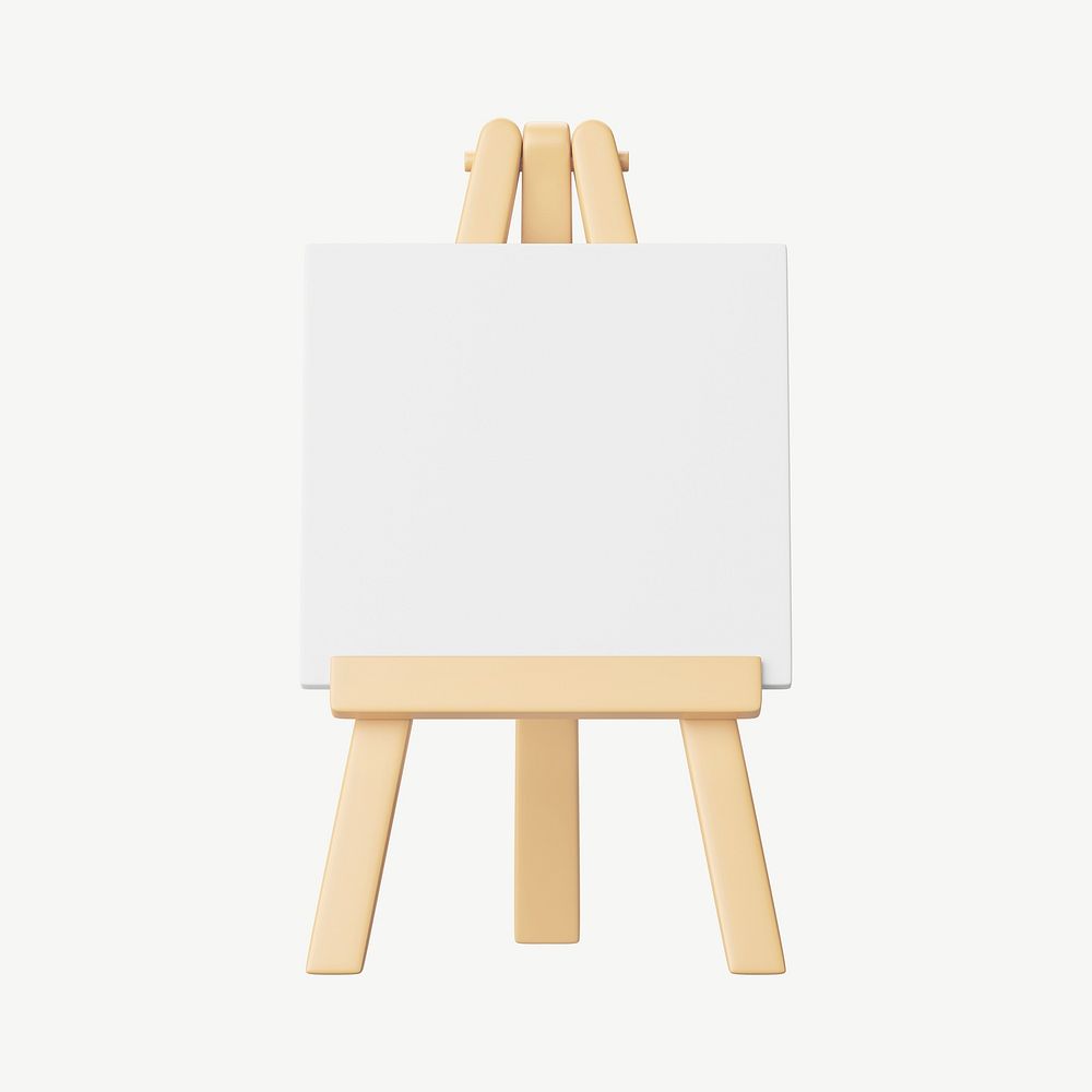 3D art canvas, collage element psd