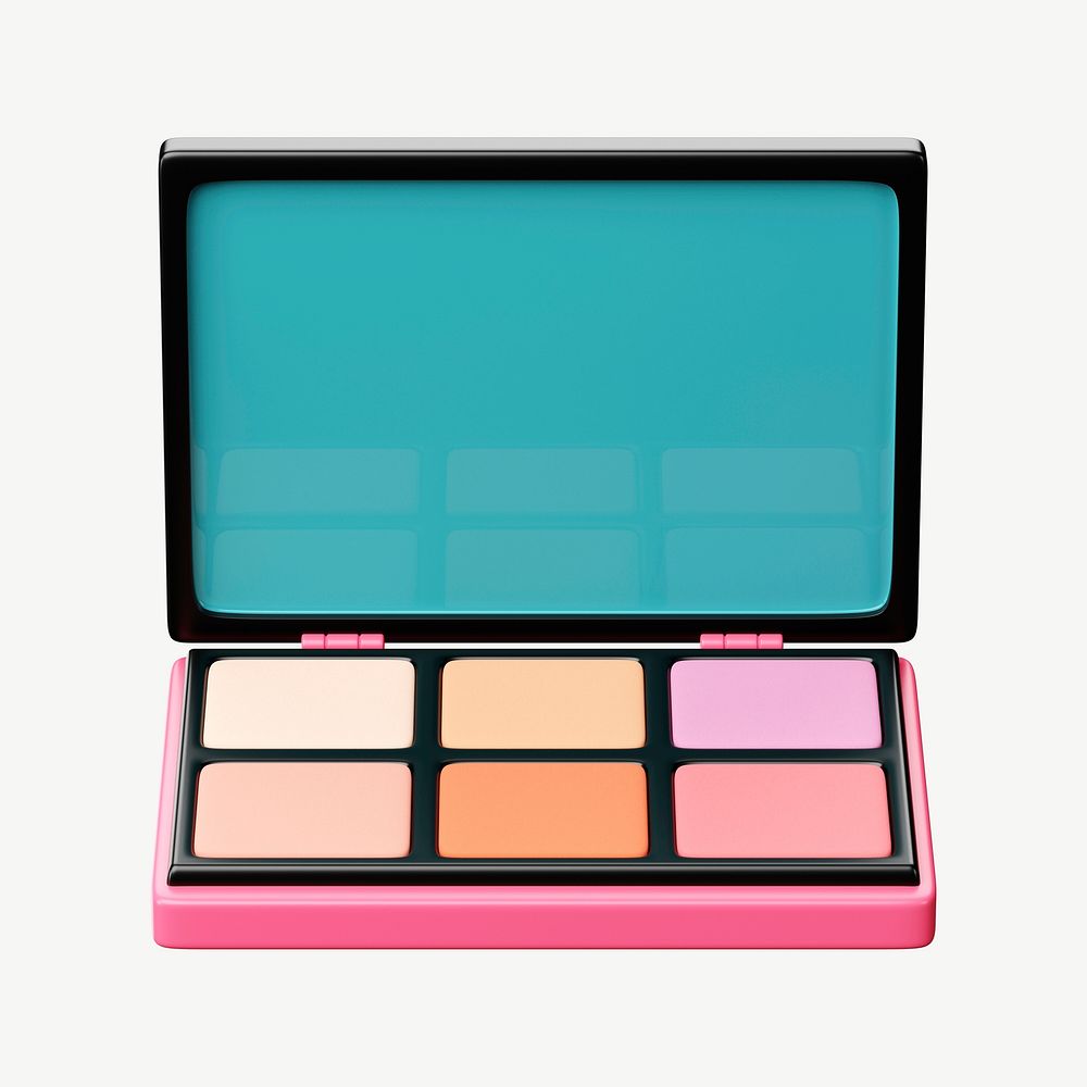 3D blush palette, collage element psd