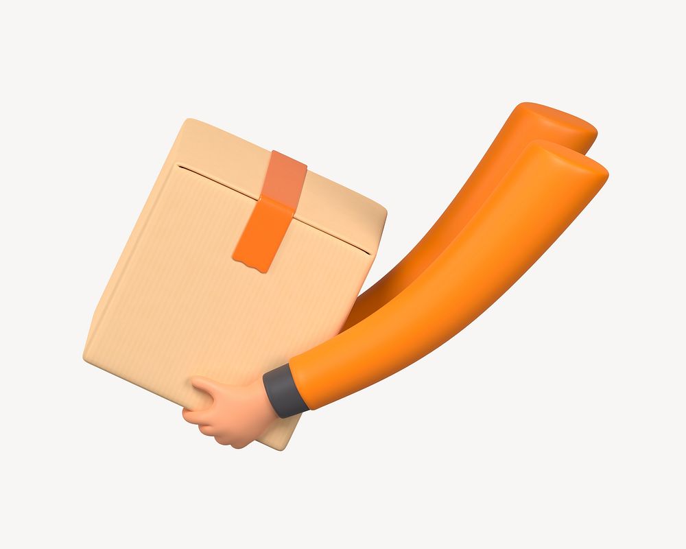 3D parcel delivery, element illustration