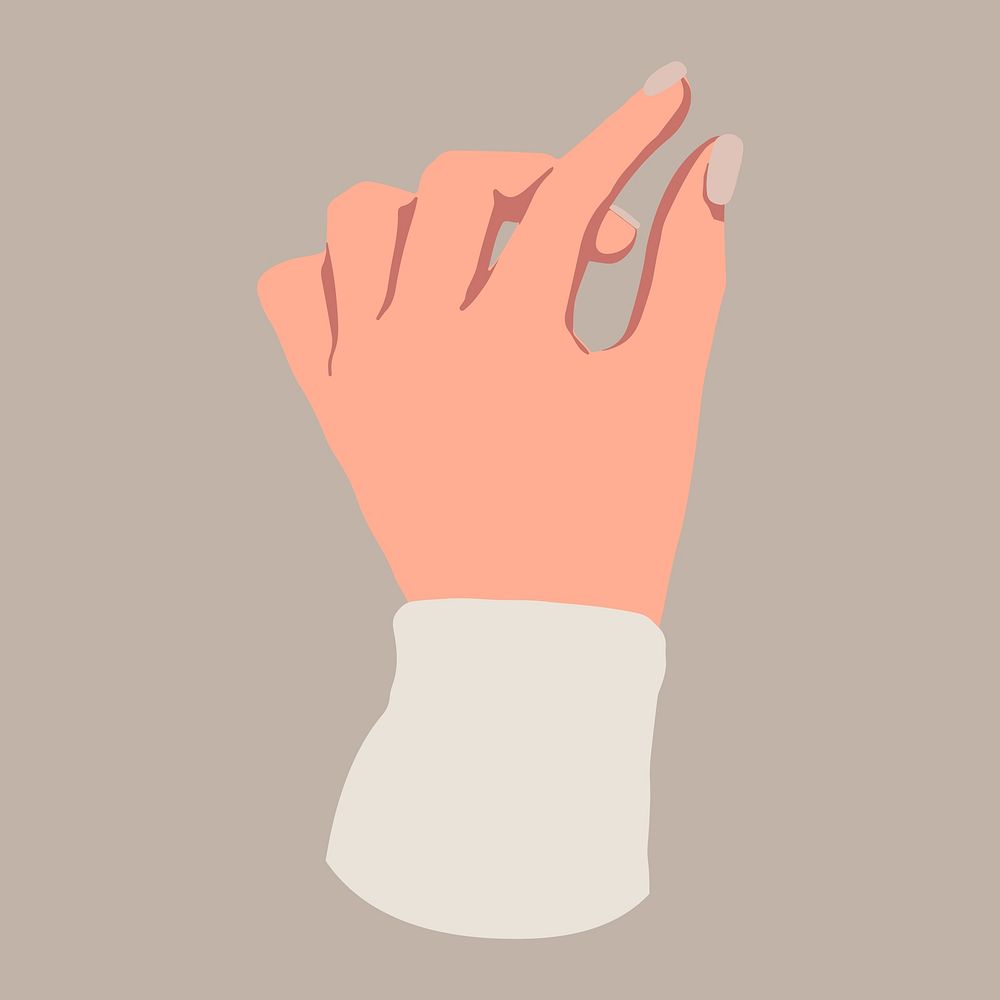 Woman's hand gesture, aesthetic illustration