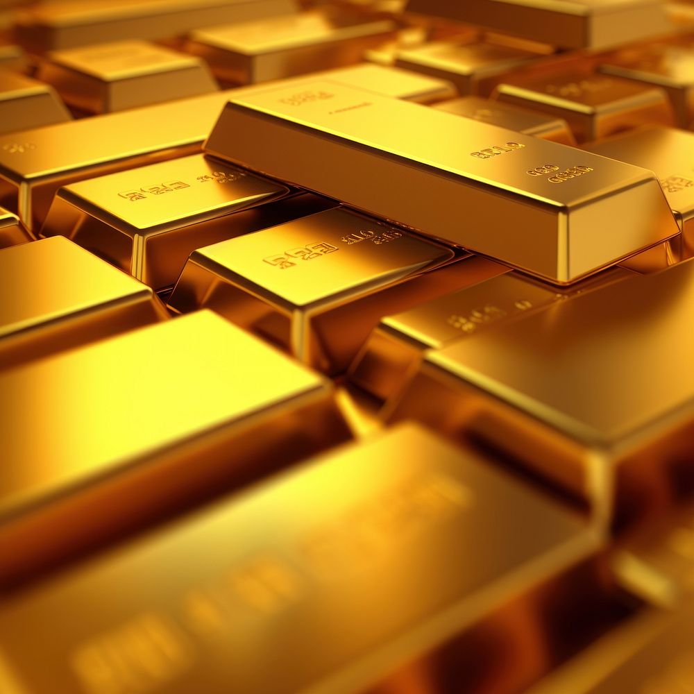 3d render illustration of gold bars.  