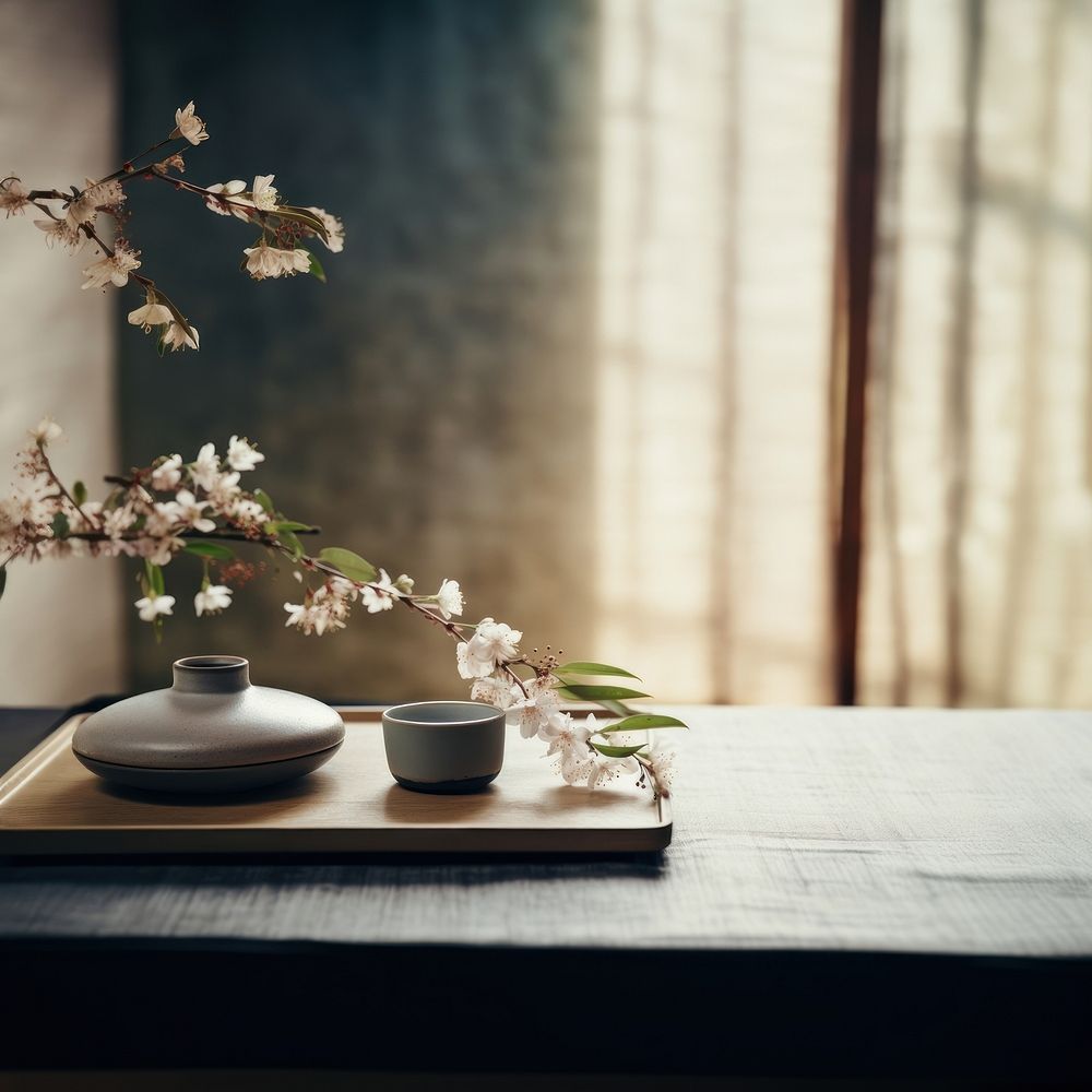 close up photo of a Japanese Tea Ceremony. AI generated Image by rawpixel. 