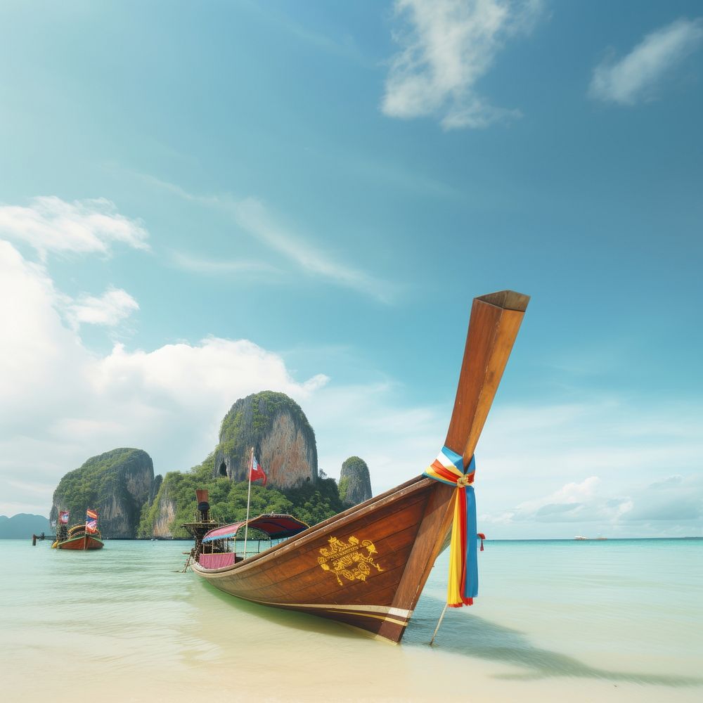 Beach boat watercraft outdoors. AI generated Image by rawpixel.