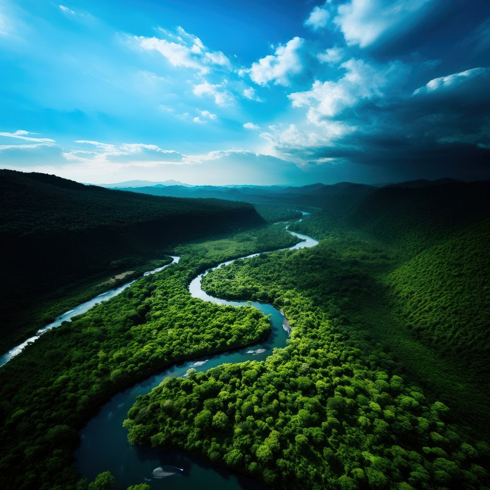 Forest river outdoors nature. 