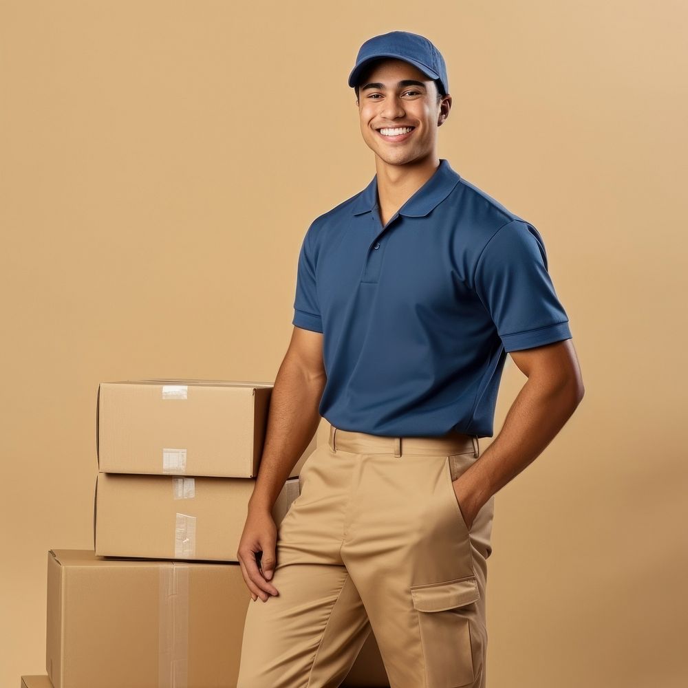 Box cardboard smiling adult. AI generated Image by rawpixel.