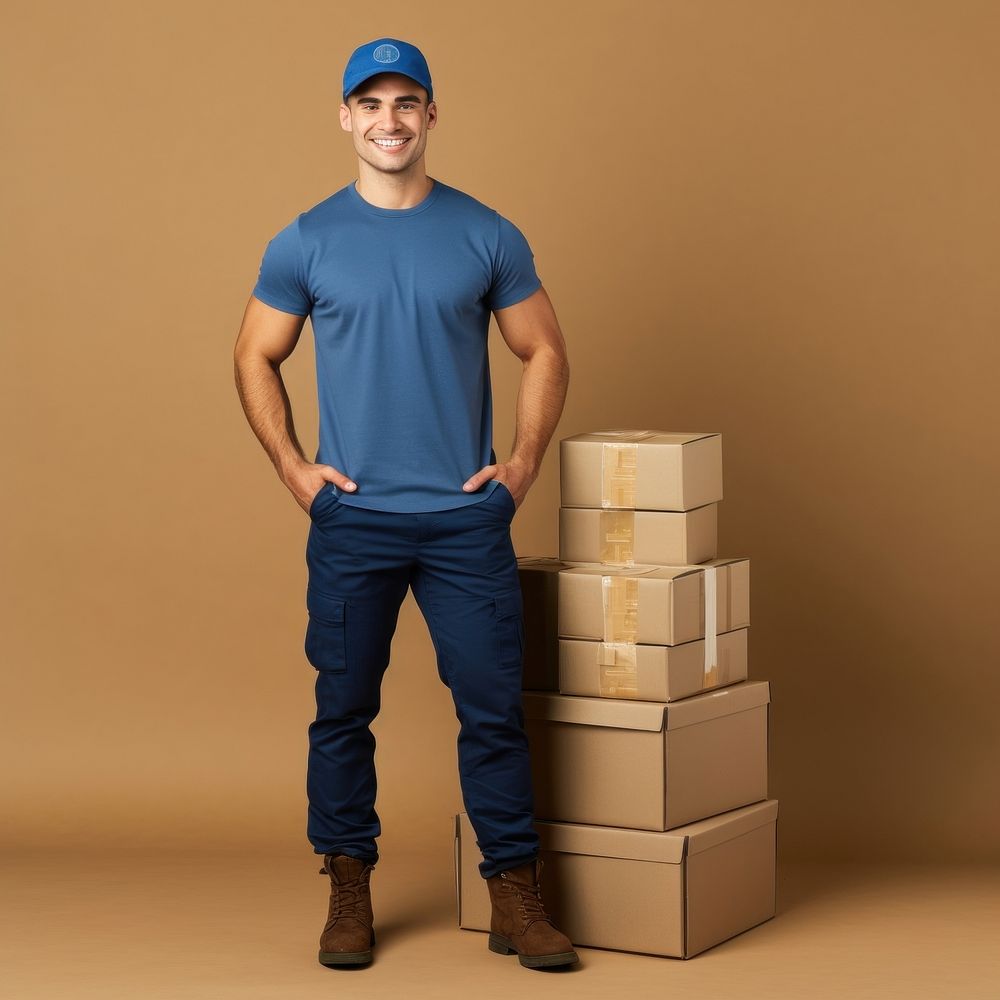 Cardboard box smiling t-shirt. AI generated Image by rawpixel.