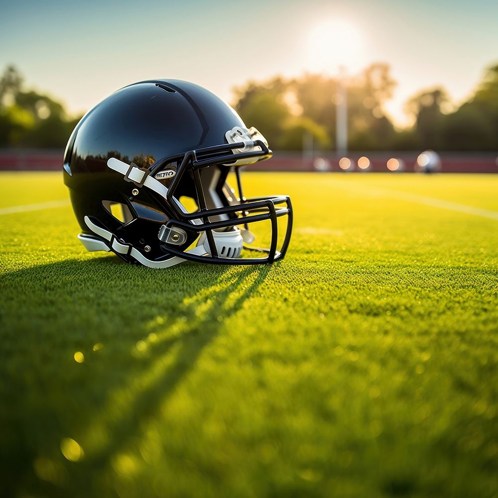 Football helmet stadium sports. 