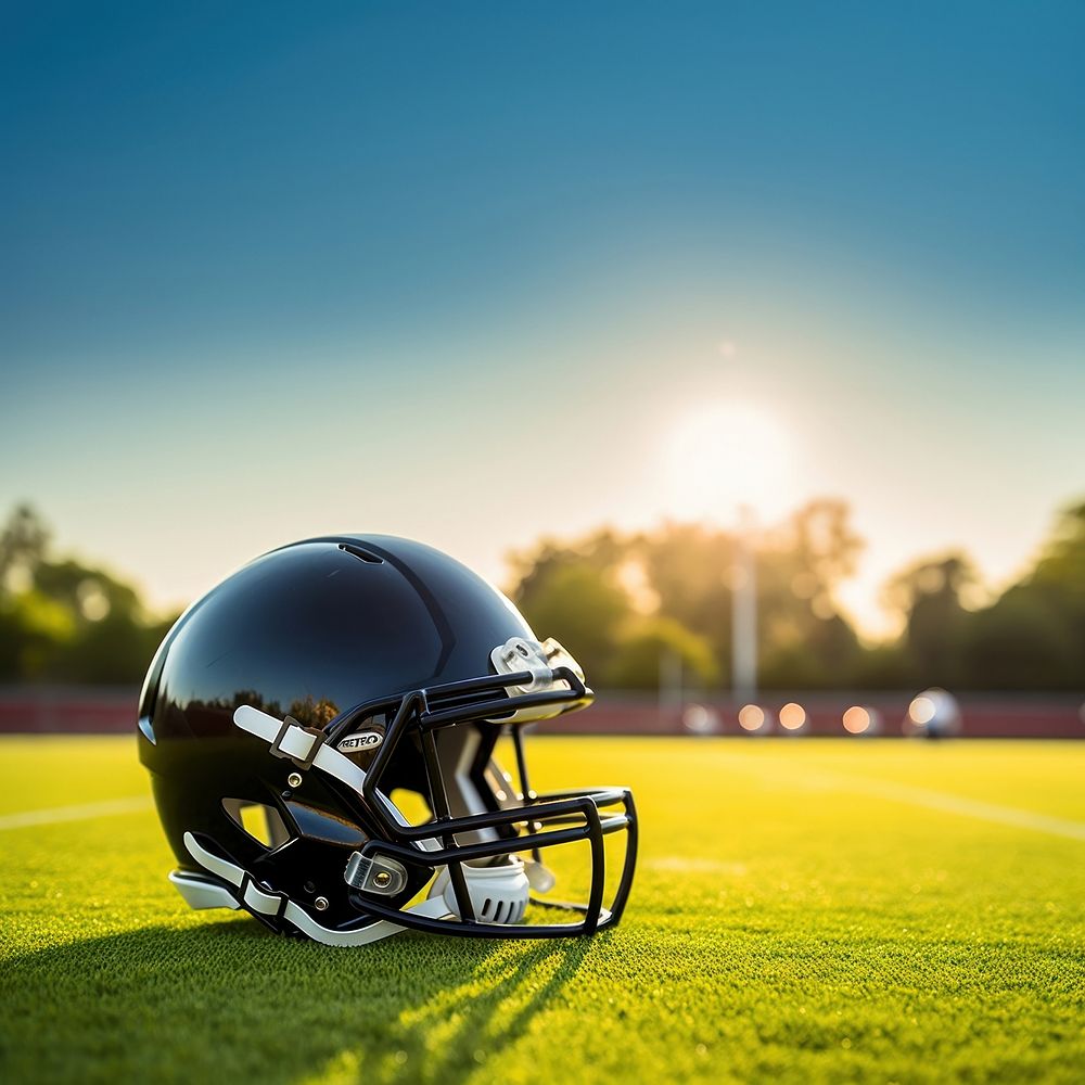 Football helmet stadium sports. 