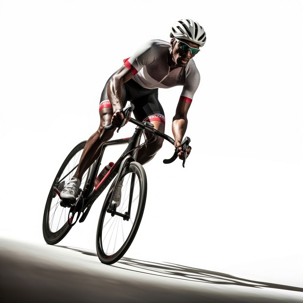 Black Athlete cyclist cycling bicycle vehicle. AI generated Image by rawpixel.