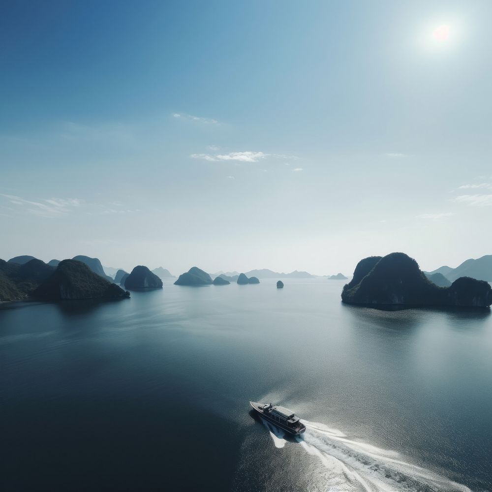 Vietnam halong bay outdoors horizon nature. AI generated Image by rawpixel.