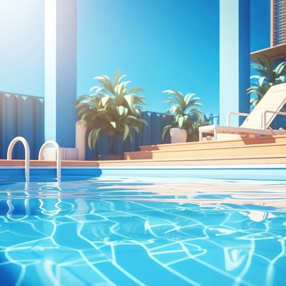 3d illustration of Swimming pool lap, background, low detail, 3d cartoon style. AI generated Image by rawpixel. 