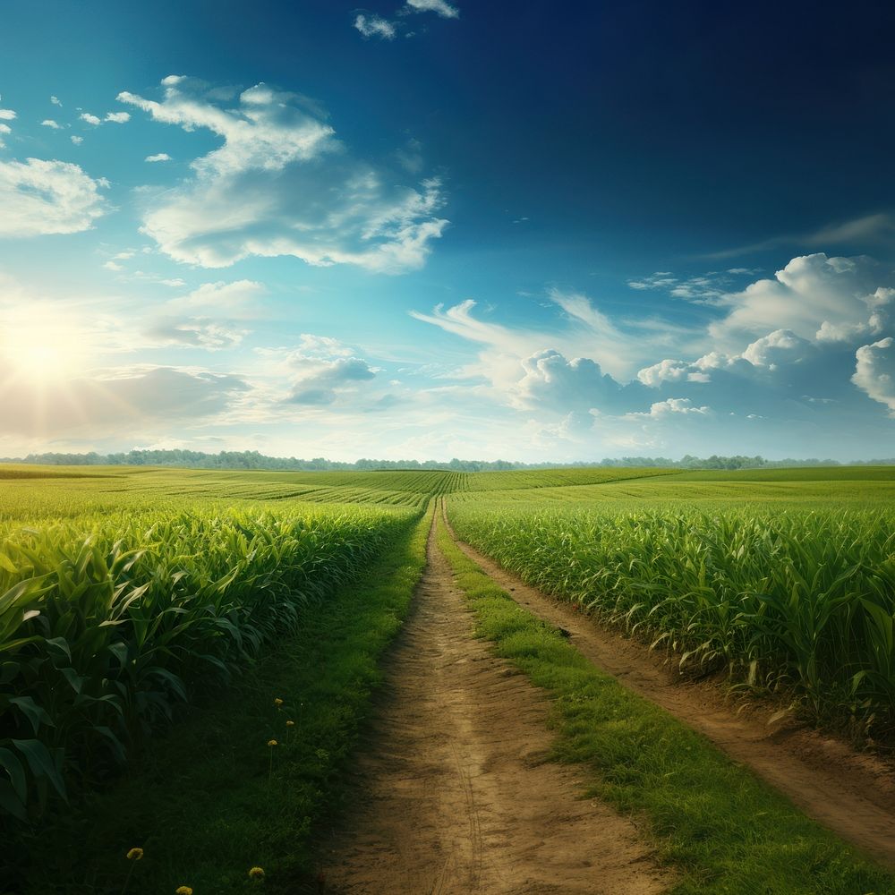 Agriculture landscape outdoors horizon. AI generated Image by rawpixel.