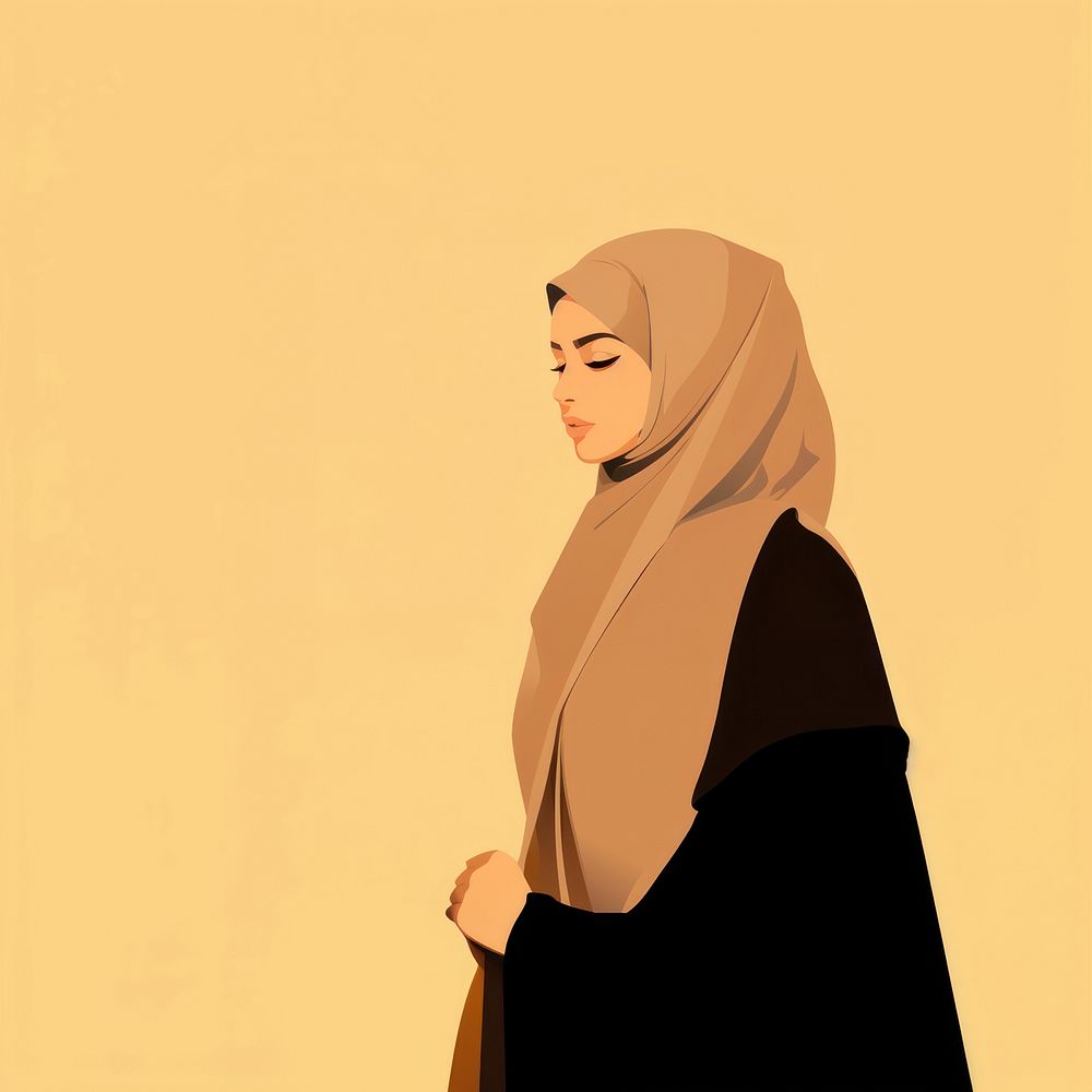Muslim adult woman portrait hijab photography. AI generated Image by rawpixel.