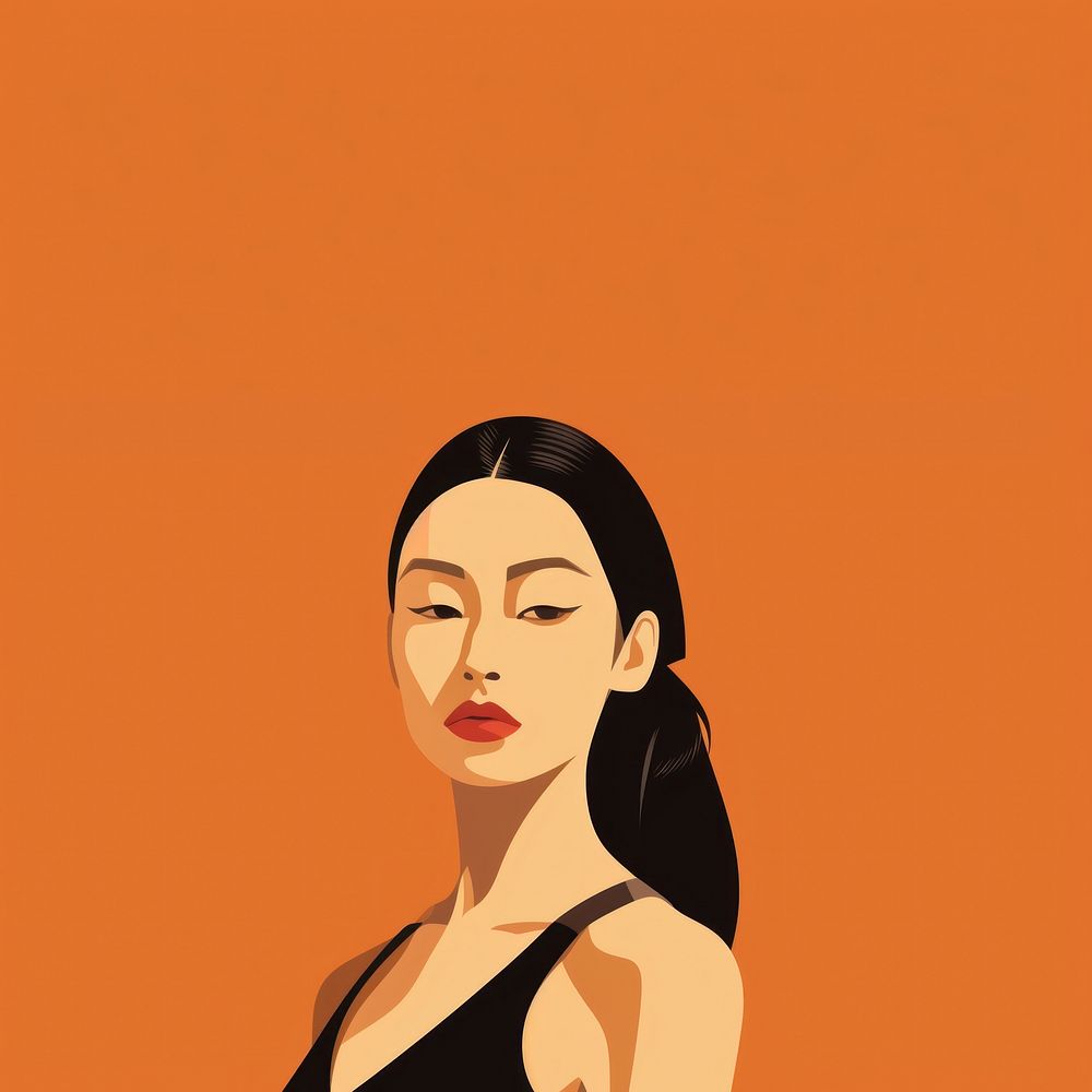 Chinese adult woman portrait photography illustrated. AI generated Image by rawpixel.