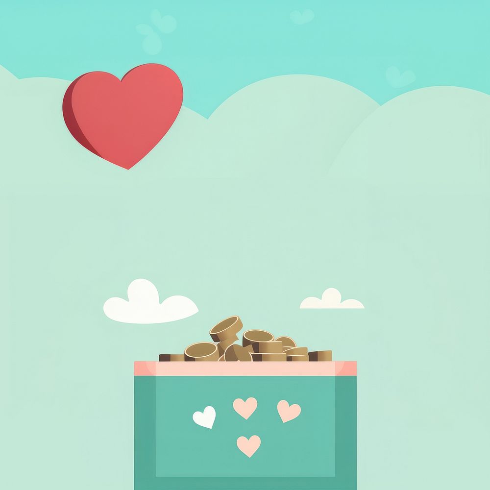 Donation box heart cartoon investment. AI generated Image by rawpixel.